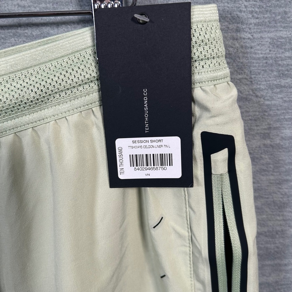 Ten Thousand Session Short Mens L Celadon Green 7" Liner Training Gym NEW NWT - Picture 3 of 9